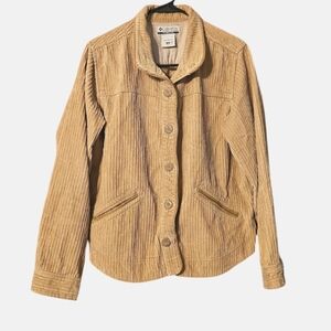 Columbia Vintage Women's Tan Corduroy Zip Up Jacket Size M